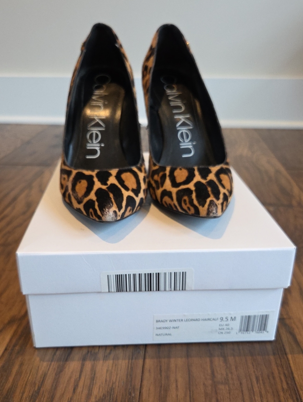 Calvin Klein Leopard-Print Pointed Toe Pump - Natural Brown/Black
